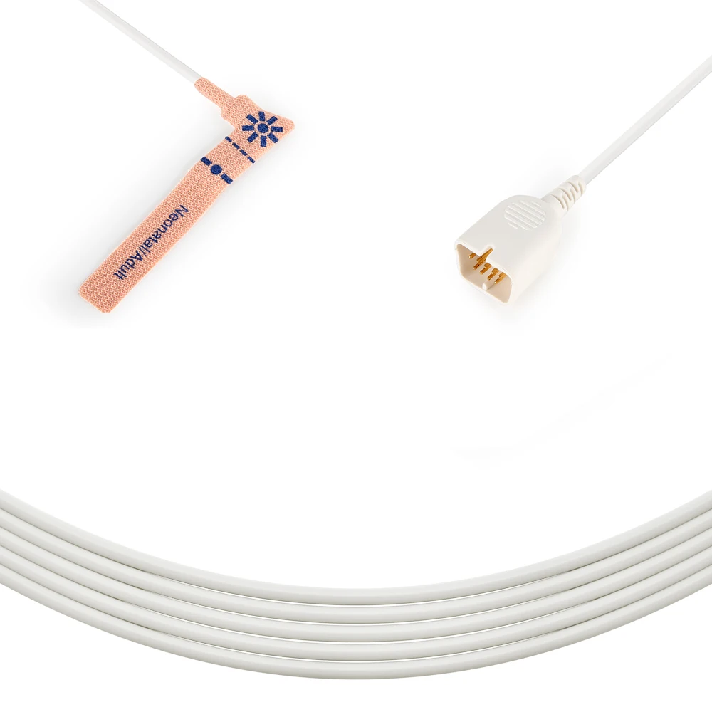 Sensor Descartável de SpO2 para Recém-Nascidos/Adultos, Compatível com Sonda de Oxigênio Sanguíneo de 9 Pinos Nihon Kohden, Fornecimento da Fábrica e Serviço OEM