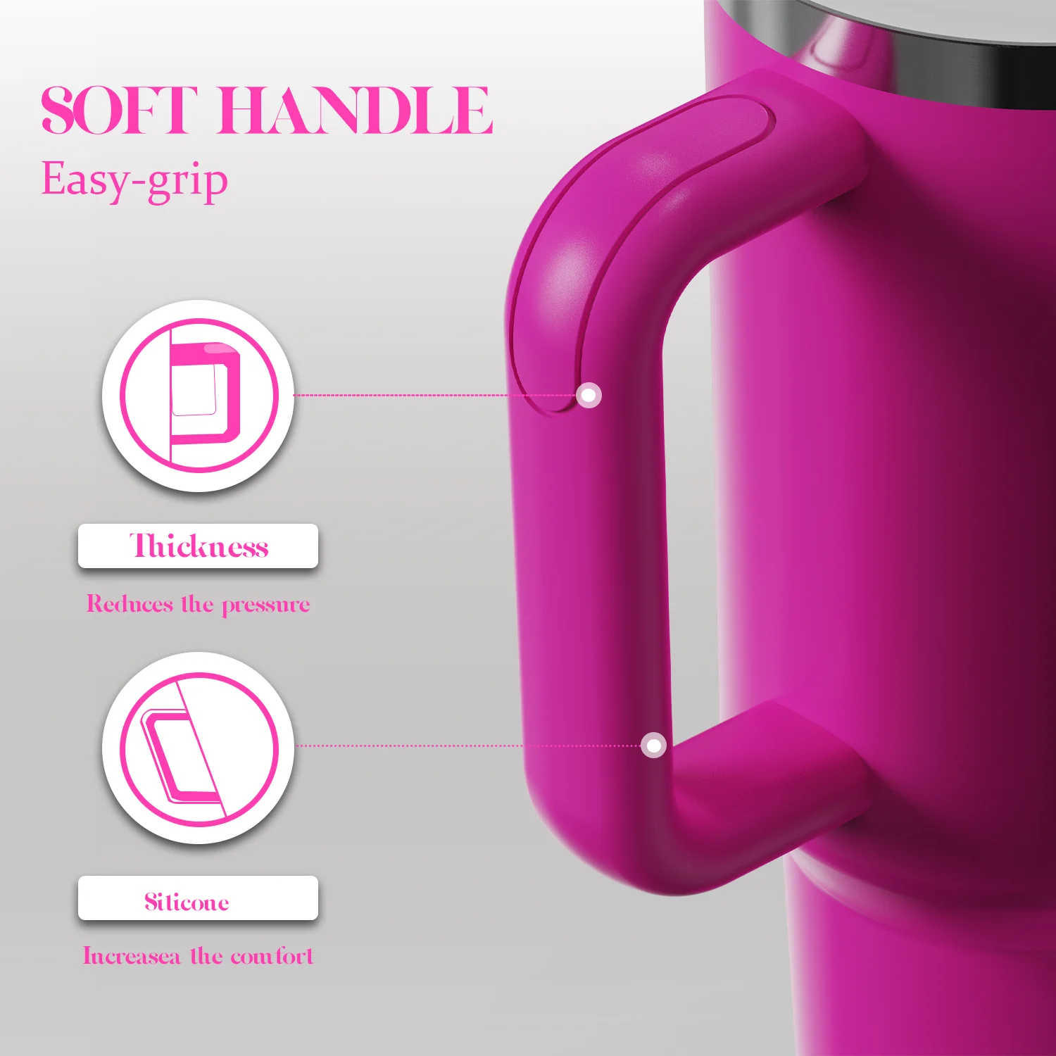 Factory Wholesale 20oz 30oz 40oz Stainless Steel Vacuum Insulated Metal Cup Travel Mug Coffee Tumbler With Handle factory