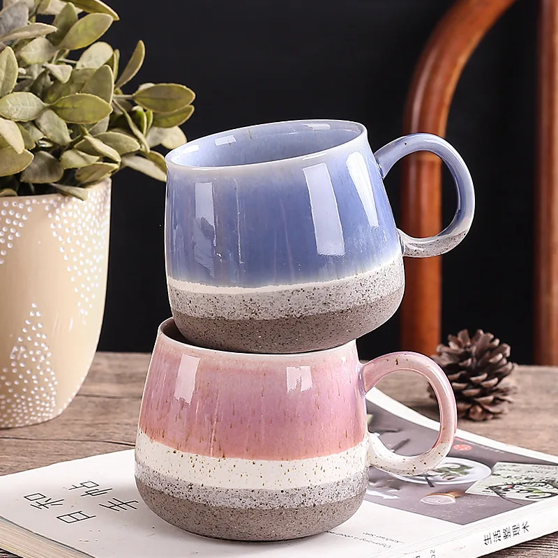 product fenn wholesale novelty vintage belly ceramic coffee mugs 400ml custom logo gradient reactive glazed pottery clay business gifts471-61