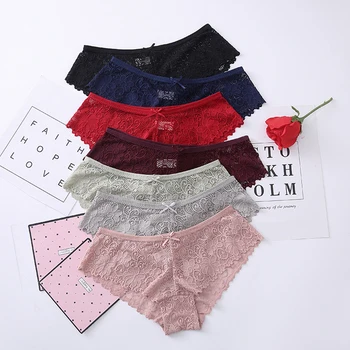 sexy lace briefs underwear for woman transparent low-rise panties