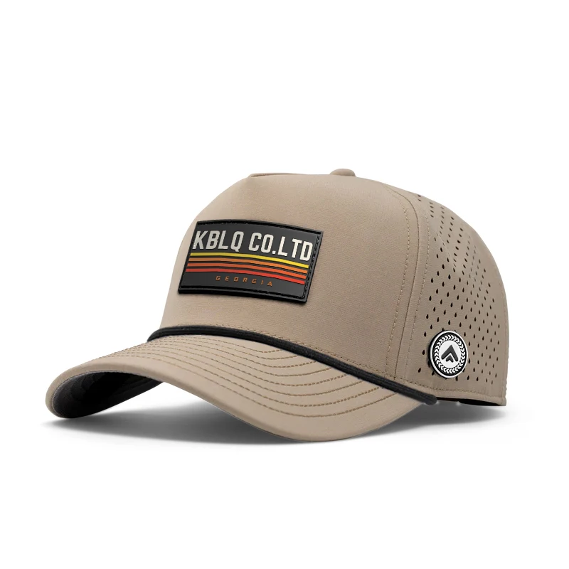 High Quality Laser Cut Hole Water-Resistant Breathable Fashion Canvas Baseball Caps Unisex 5 Panel Performance Cycling Golf