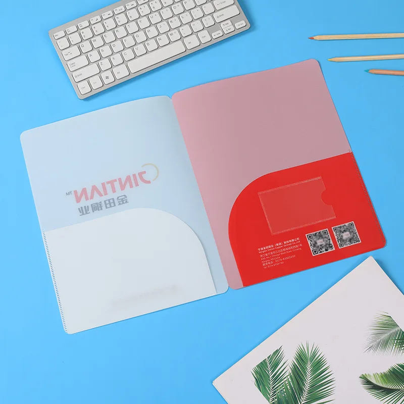 Map Folder File Size A4 Size File Folder Plastic Folders with 2 Pockets Custom logo Plastic ...