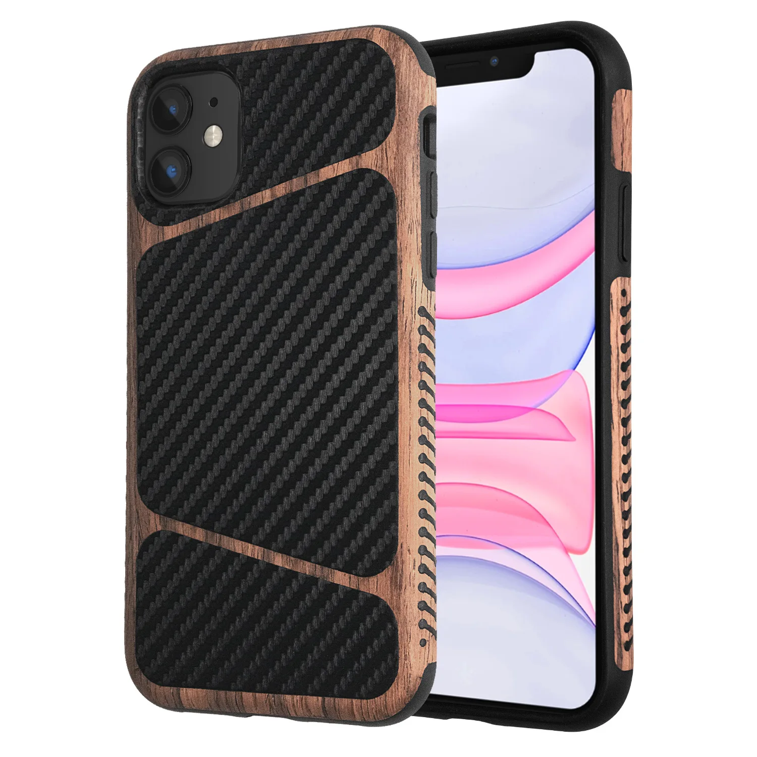 fall-proof splicted phone case TPU carbon fiber  for iPhone 16 15 14  pro max Business Fall-proof strong armored ALF-253 Laudtec