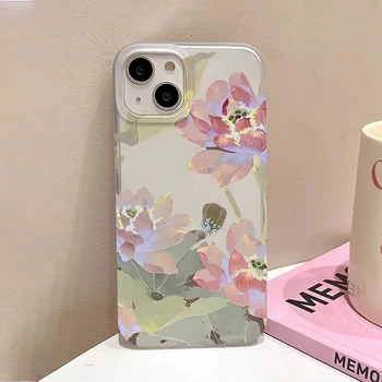 Flowers Translucent Slim Silky Skin Mobile Phone Case for 16 15 14 11 Pro Max Mini 16 Plus Other Models Mobile Phone Fundas