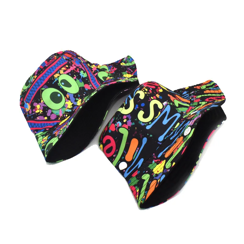 printing reversible fisherman hat leisure basin hat men women outdoor sun hat