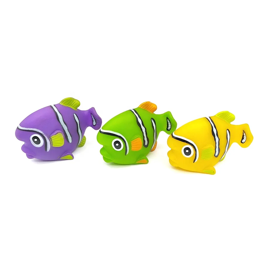 Floating Pink Striped Fish Squirter Clown Fish Toys Cartoon Pvc Bathing Toys for Toddlers