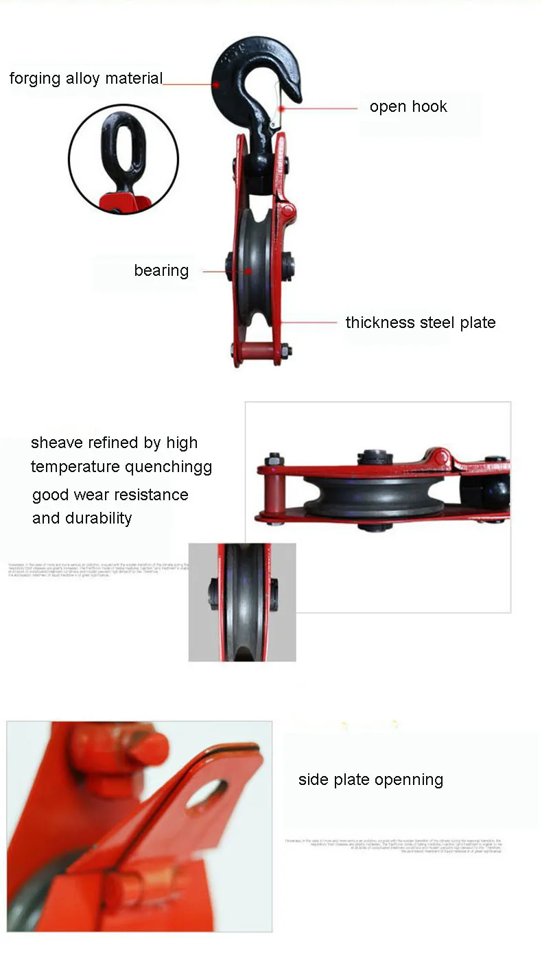 Heavy Duty Double Sheave Pulley Block Multi Sheave Snatch Block Crane Pulely Block With Hook