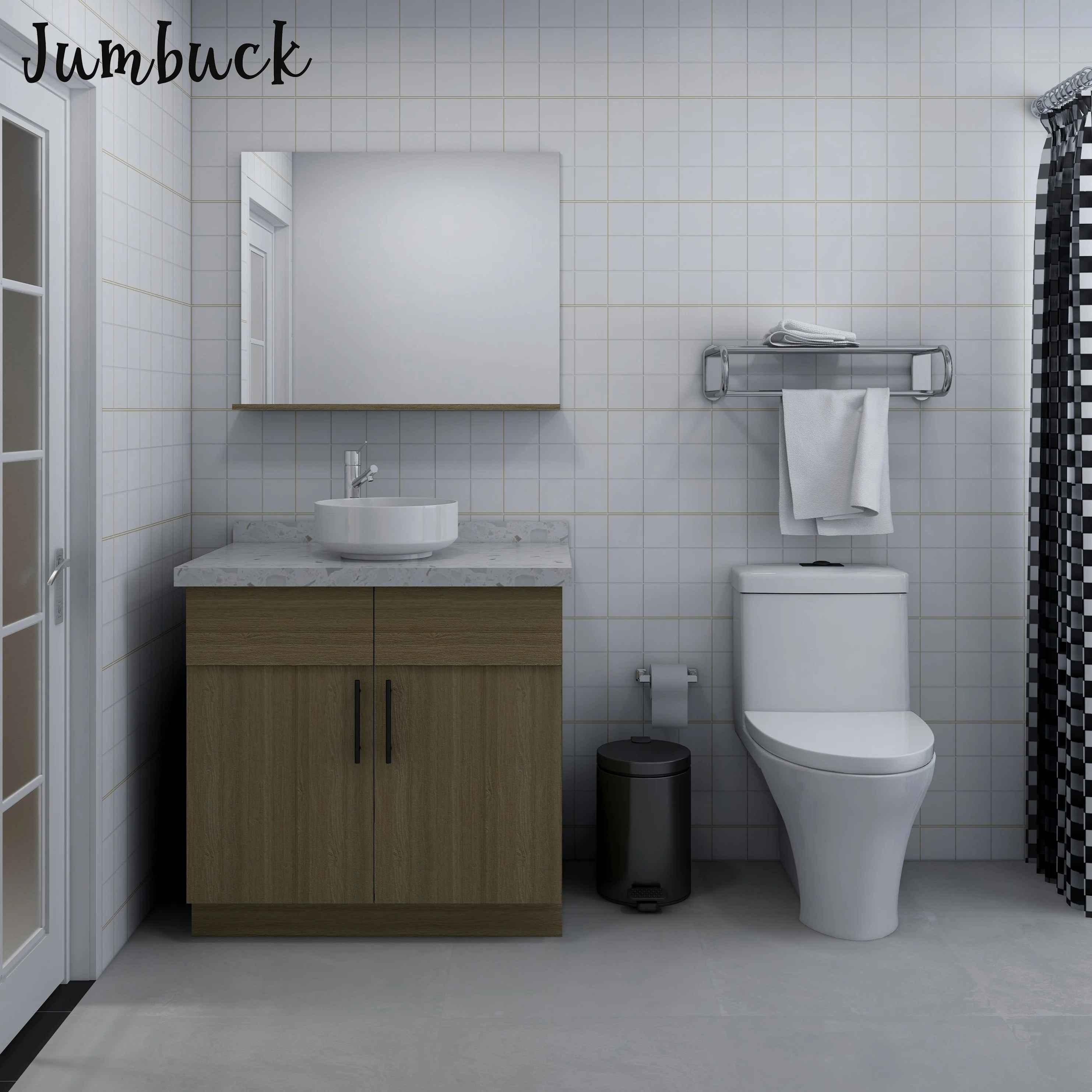 Factory Cheap Price 36in Wood Veneer Bathroom Cabinet Sets Base
