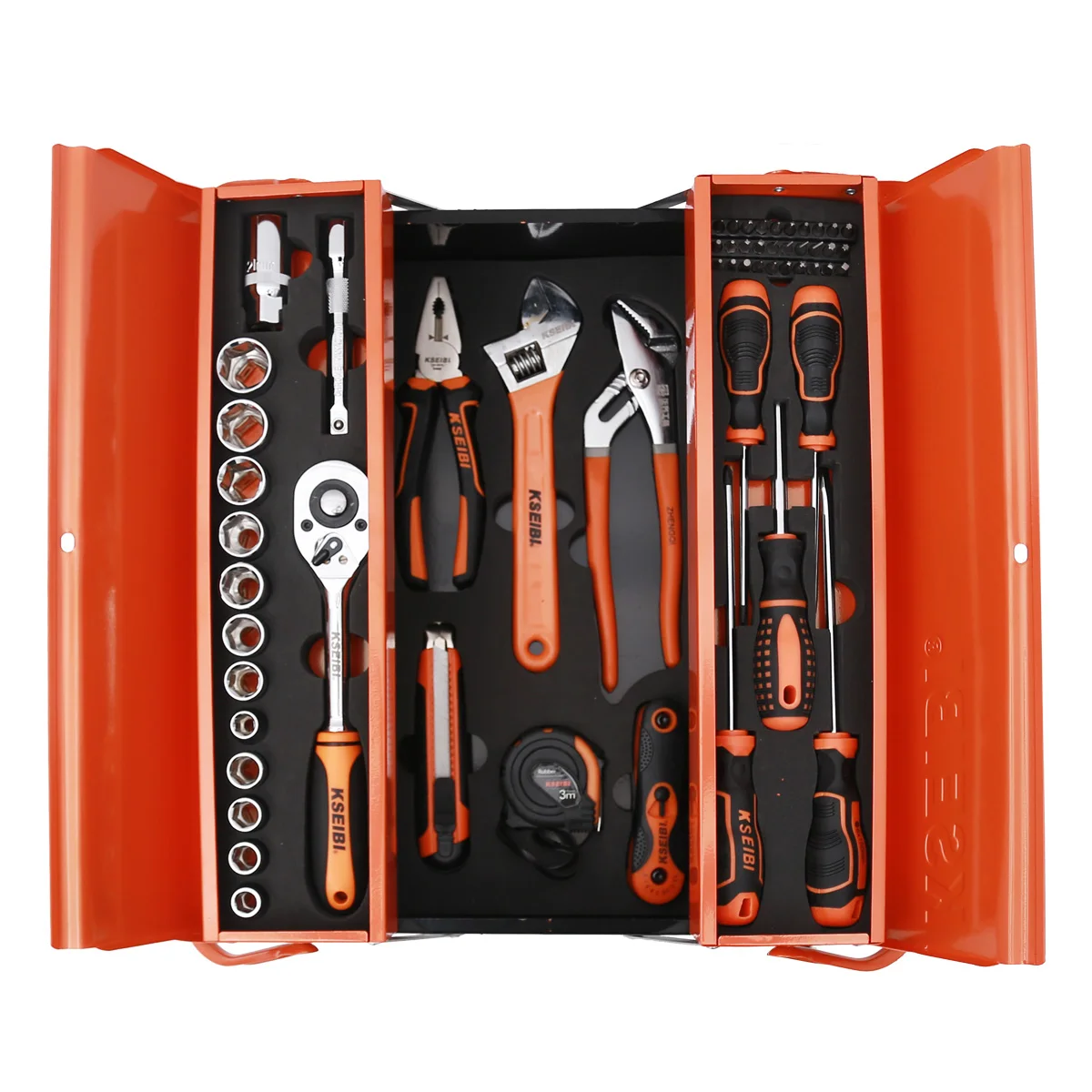 Kseibi Hand Tool Box With 3 Drawer And 62pcs Of Heavy Duty Tools Set ...
