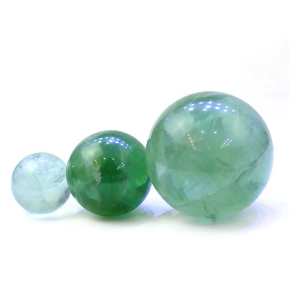 Pleasant 100% natural rock green fluorite quartz crystal ball wholesale
