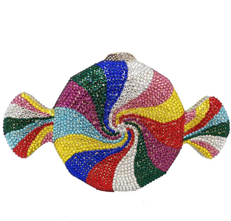 Small Bridal Diamond Rhinestone Clutches Candy Purse Bag