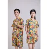 Yellow-Orange Tropical Leaf Print