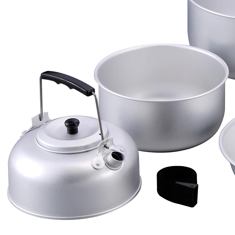 Outdoor Cookware Accessories Cooking Kettle Camping Cookware Set 8 Pcs Aluminum Cookware Sets manufacture