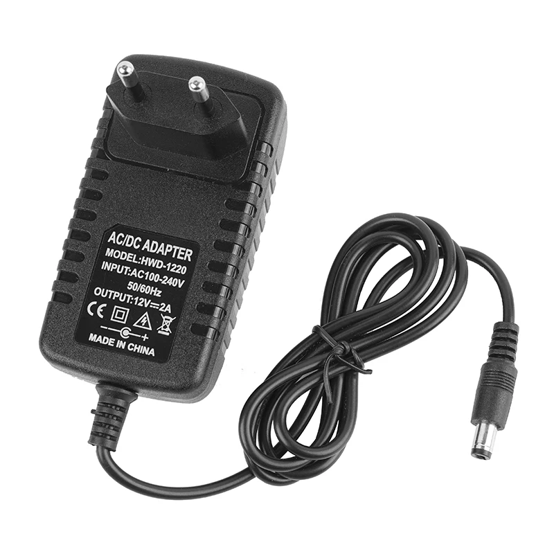 24 Watt Power Adapter 12v 2a Wall Mount Ac Dc Switching Power Adaptor ...