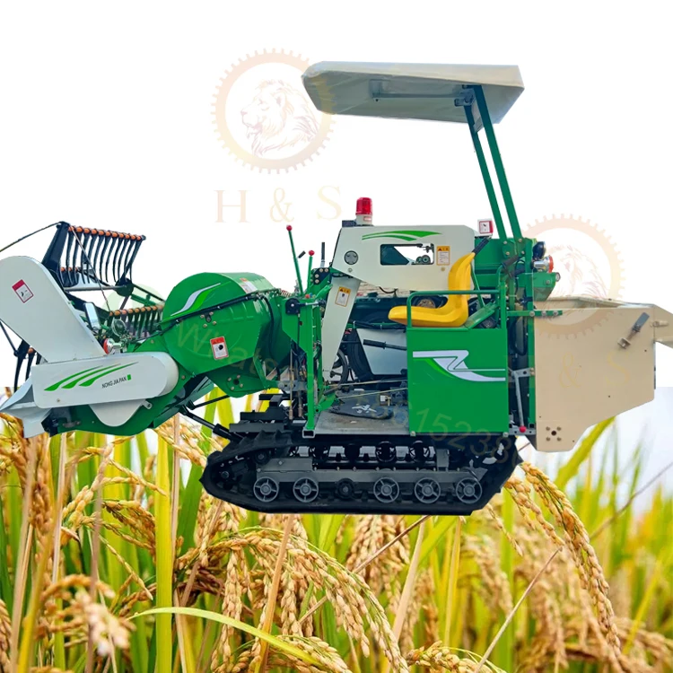 Mini Grain Combine Harvester with Vibrating Screen for Rice and