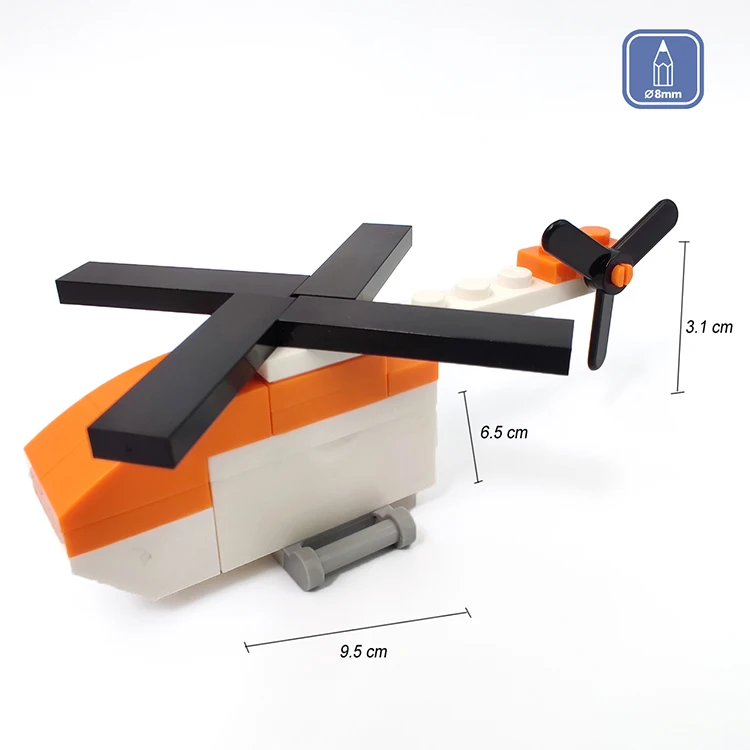 Канцелярские принадлежности DIY для сборки блока вертолета карандаша точилка внутри мини пластиковые детские строительные блоки наборы