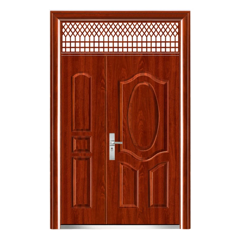 External Bullet Proof Security Steel Main Door Iron Gate Design Attach with Window