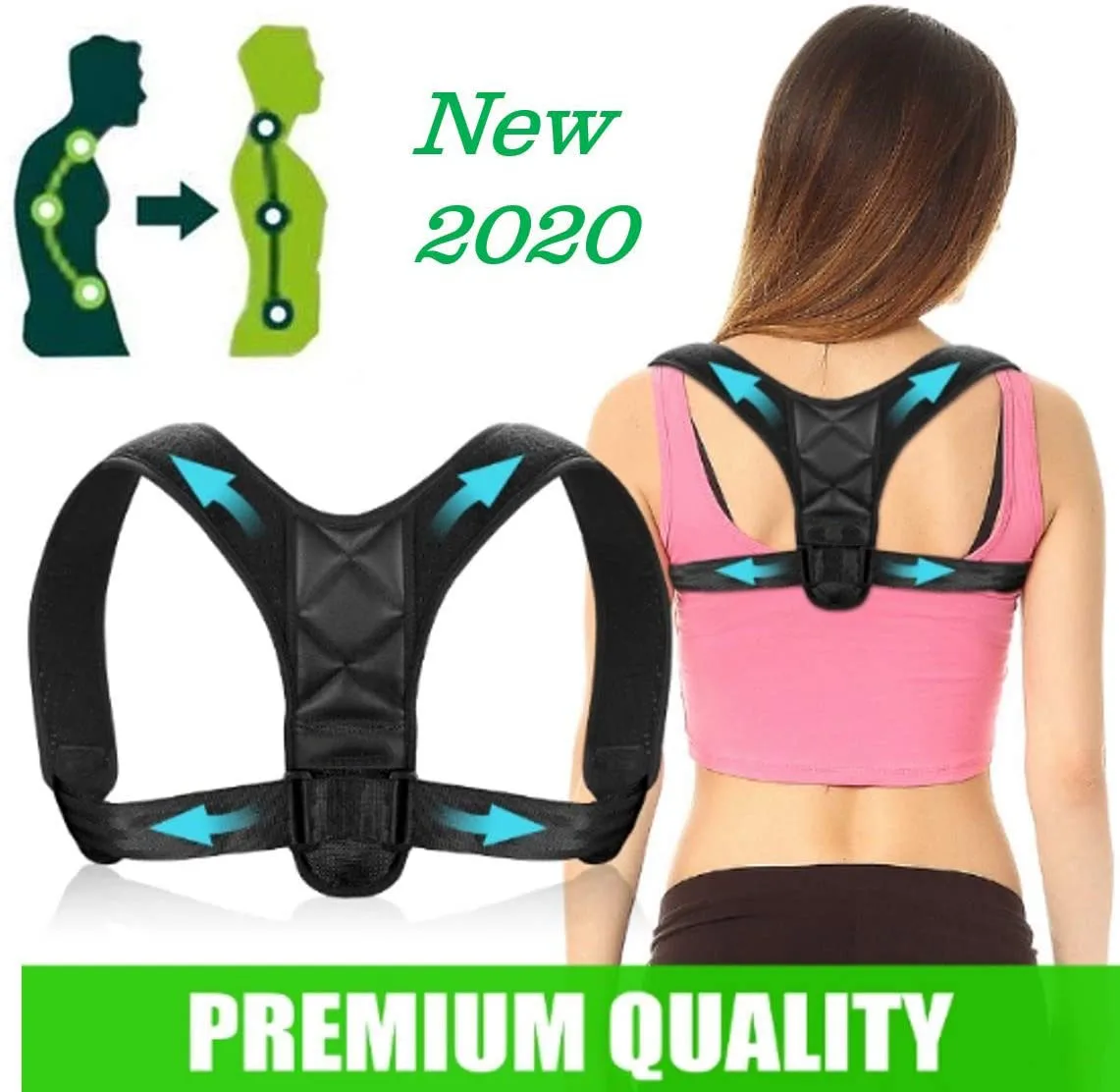 BSCI Factory OEM Custom Adjustable Upper Back Brace Update Neoprene Posture Corrector