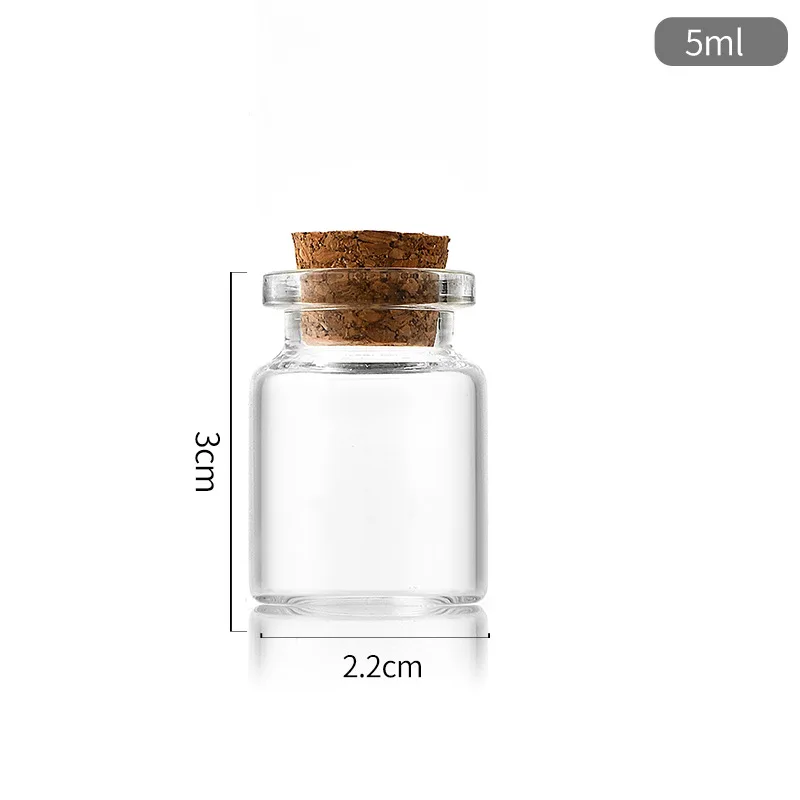 Cork Stopper DIY Jewelry Small Empty Glass Bottle Transparent Drift Bottle Mini 30ml 7ml 10ml 5ml 8ml 15ml Wholesale