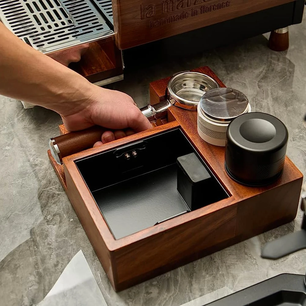 58mm Espresso Knock Box Coffee Machine Accessories Wooden Tool 51/53/54mm Tamping Distributor