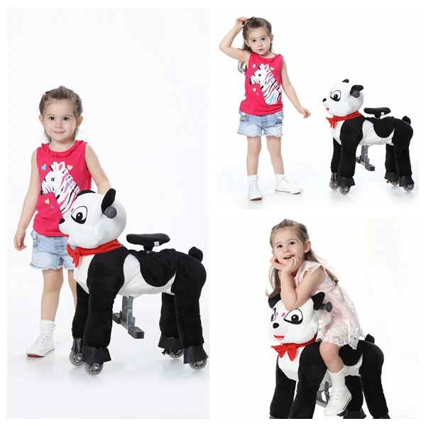 Pony Cycle Original Mechanical Riding Pony Environmentally Friendly Toy Chocolate Brown and White Huf Small main image 1