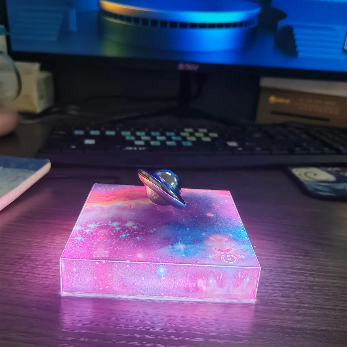 Magnetic Levitating Light HCNT Floating UFO Mini Heart Small Night Light Creative Magnetic Levitation Home Decoration
