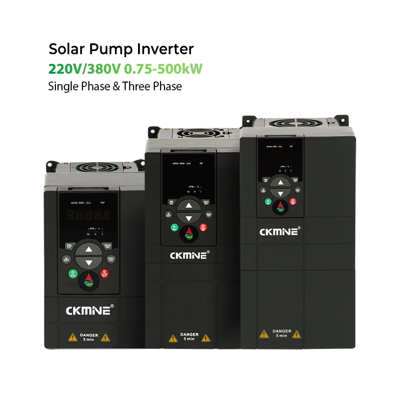 CKMINE 99%効率 ソーラーポンプインバーター 1.5KW 単相220V 自動始動 水ポンプ用可変周波数VFD OEM・ODM対応