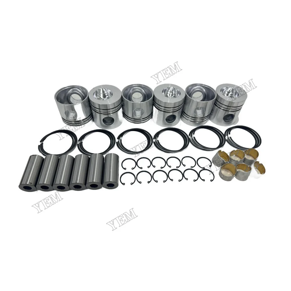 6D105 Piston Set With Rings Fits for Komatsu Replacement Aftermarket Engine Parts 3