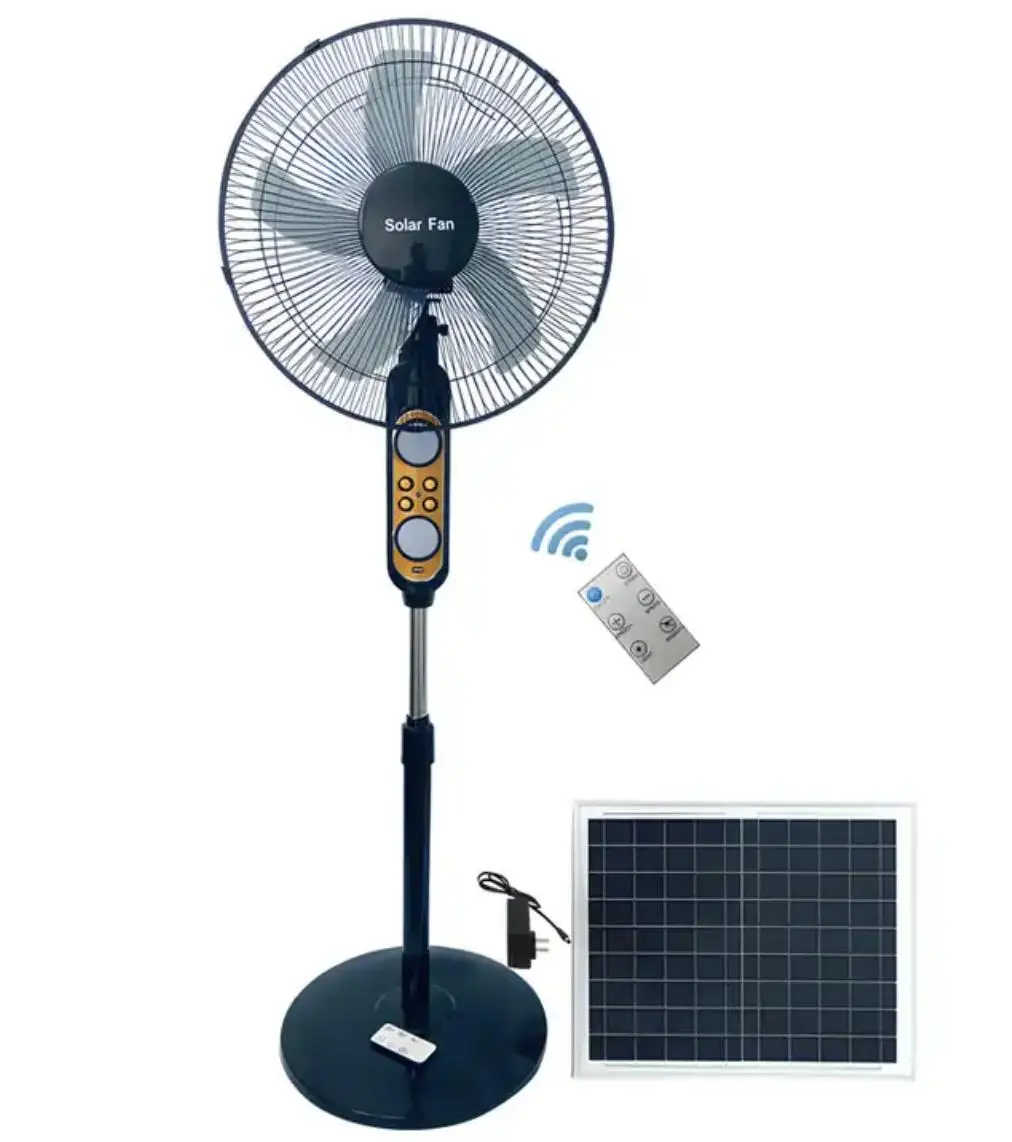 16inch Indoor Outdoor Use Dc 12v Solar Rechargeable Electric Circulater Stand Fan With Solar 7255