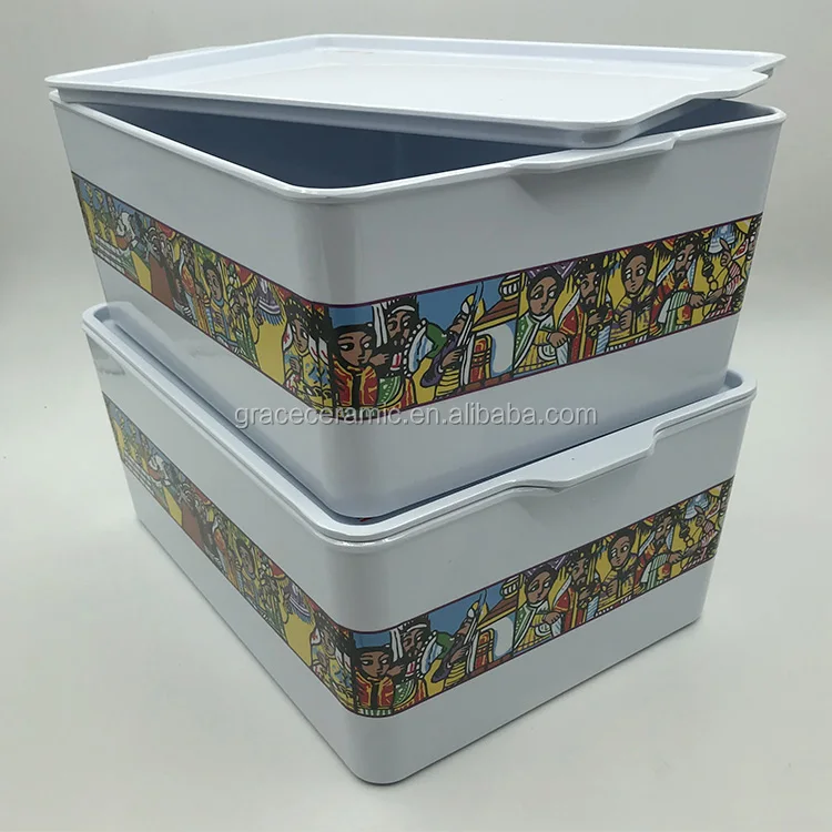 Popular Ethiopian Coffee Set Rekebot Saba Plastic Melamine Coffee Box Tray for Ceremony