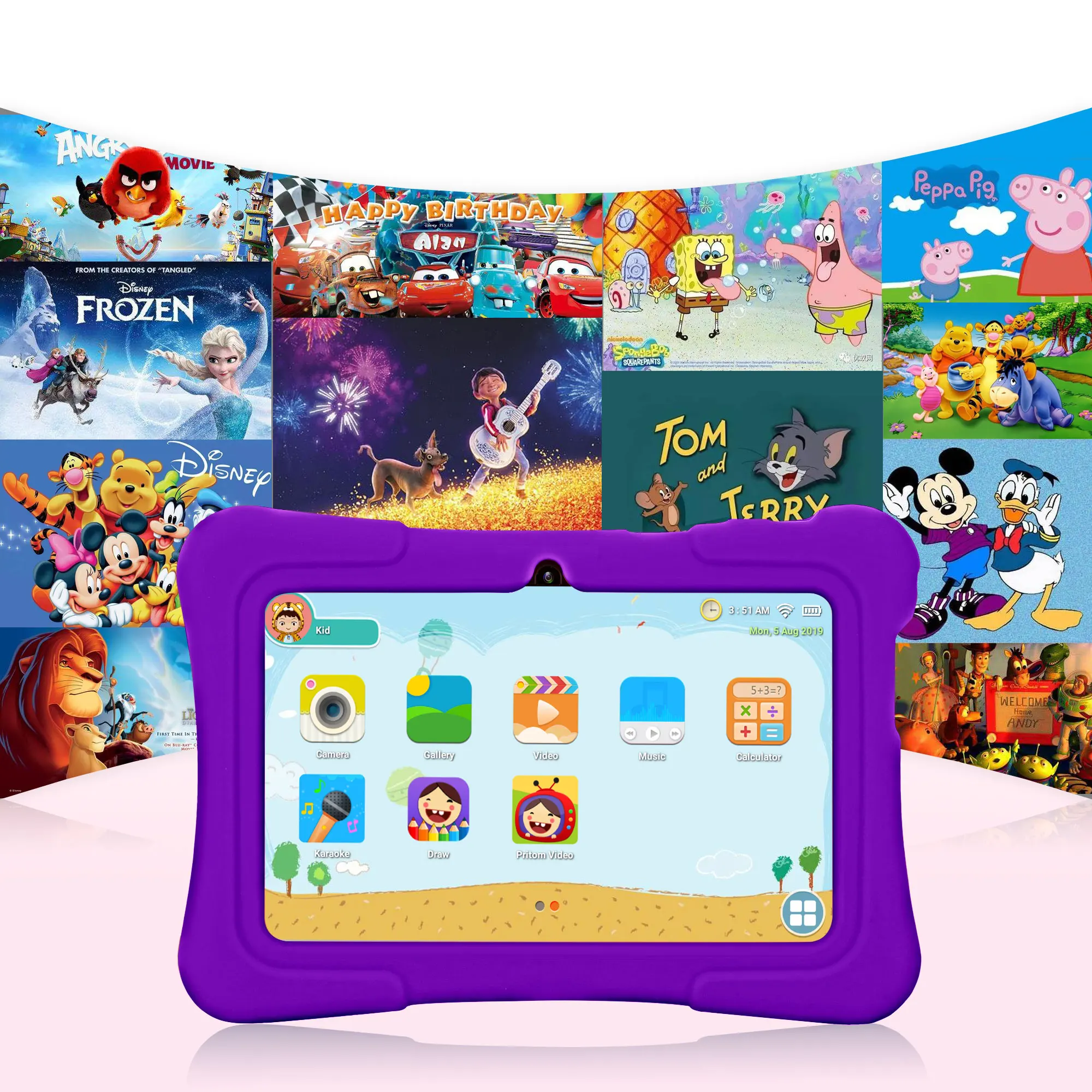 PRITOM K7 PRO 7" Tablet 1GB+16GB 0.3MP+2.0MP 2800mAh A50 Quad Core Kids 7 Inch Epad Android Os Tablet Pc for Education