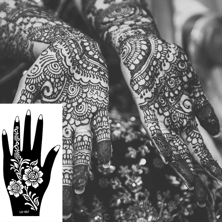 Henna Stencils 1PC Henna Stencil Temporary Hand Tattoo Body Art Sticker  Template Wedding Tool