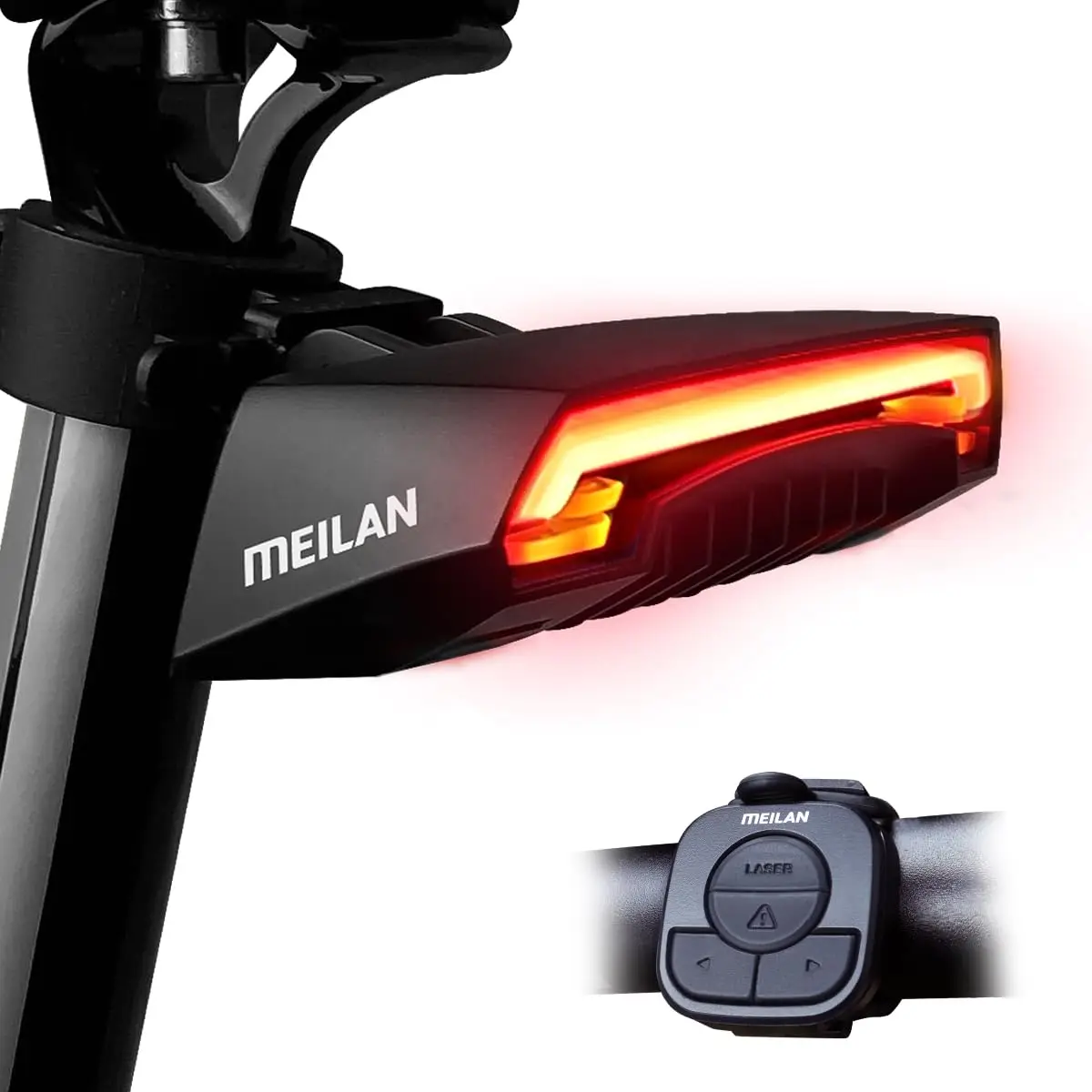 Meilan X5 Smart Bicycle Rear Light with Wireless Remote Control Bike Tail  Turning Signal Safety Warning Power Supply Battery