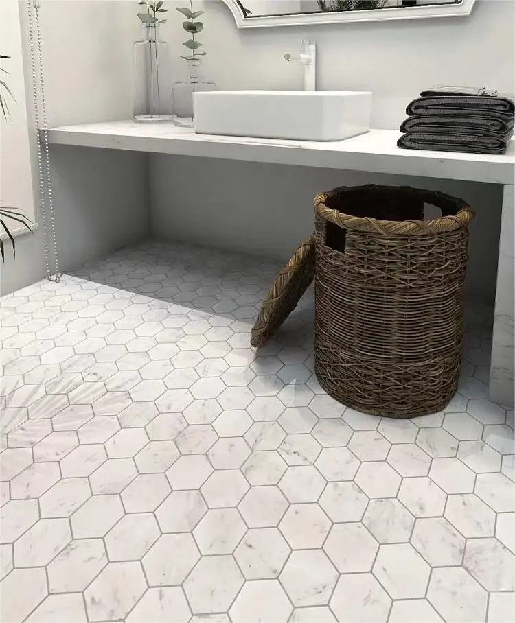 Hexagon Bathroom Stone Mosaic Tile - Modern Luxury