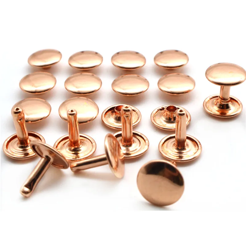 Custom Rivet Snaps Custom 5~12mm Copper/Iron Metal Double Cap Rivets Press Stud Head Snap ...