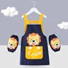 Sleeveless apron with hidden yellow lion