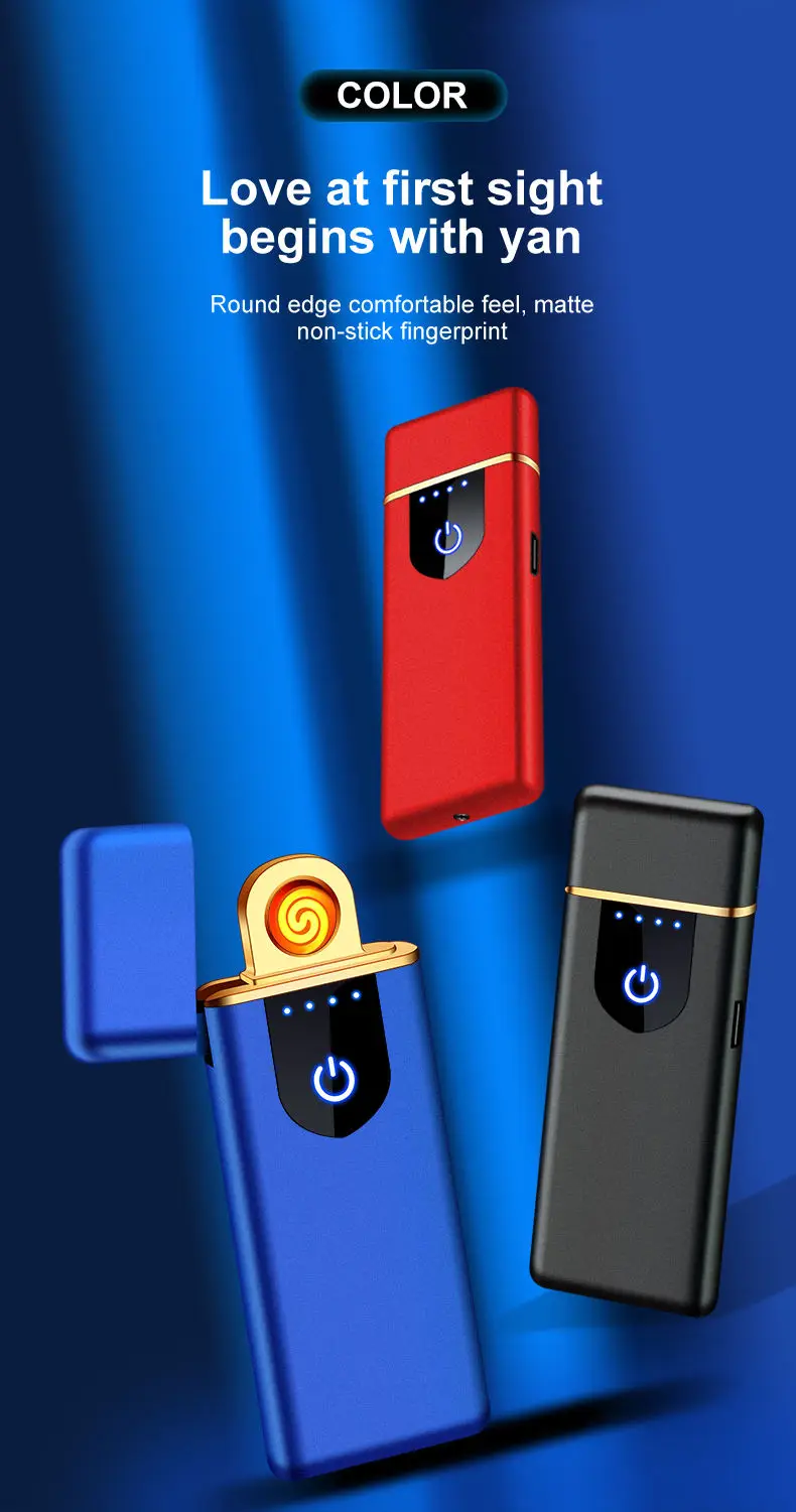 Hot Dual Arc Touch Electronic Lighter Double Arc Usb Rechargeable