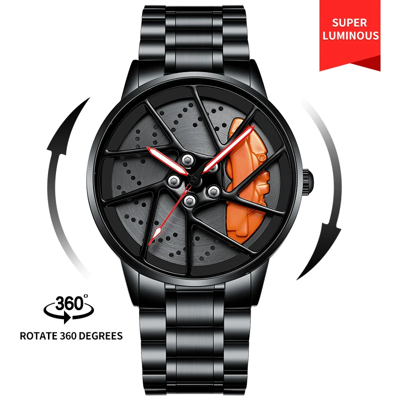 Wrist Watches Bmw 3d Rim Watch Spinning Sports Car 3D Brake
