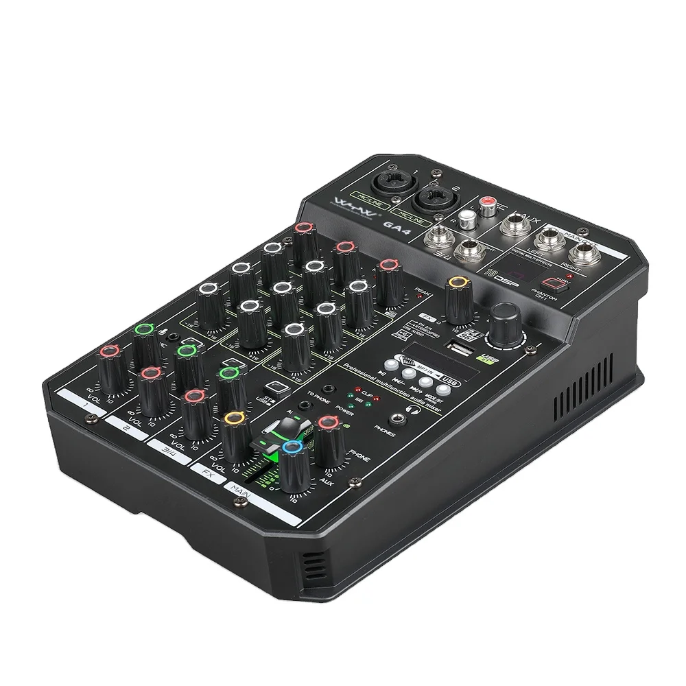 Professional 4 Channels Recording Mixer Audio Interface