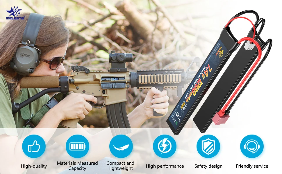 High Discharge Rate Lipolymer Lipo Battery 2s 7.2v 1200mah 25c Rc