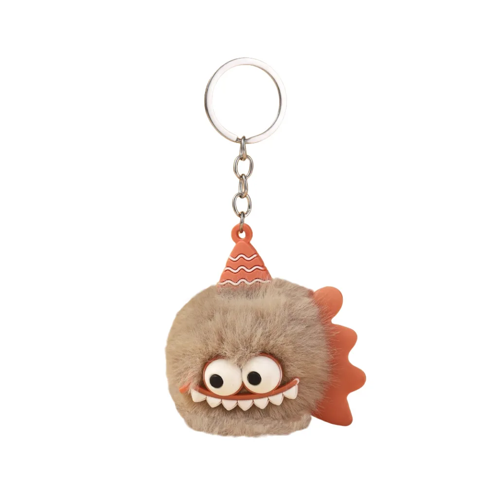 Cute Plush Little Monster Keychain - Creative Fur Ball