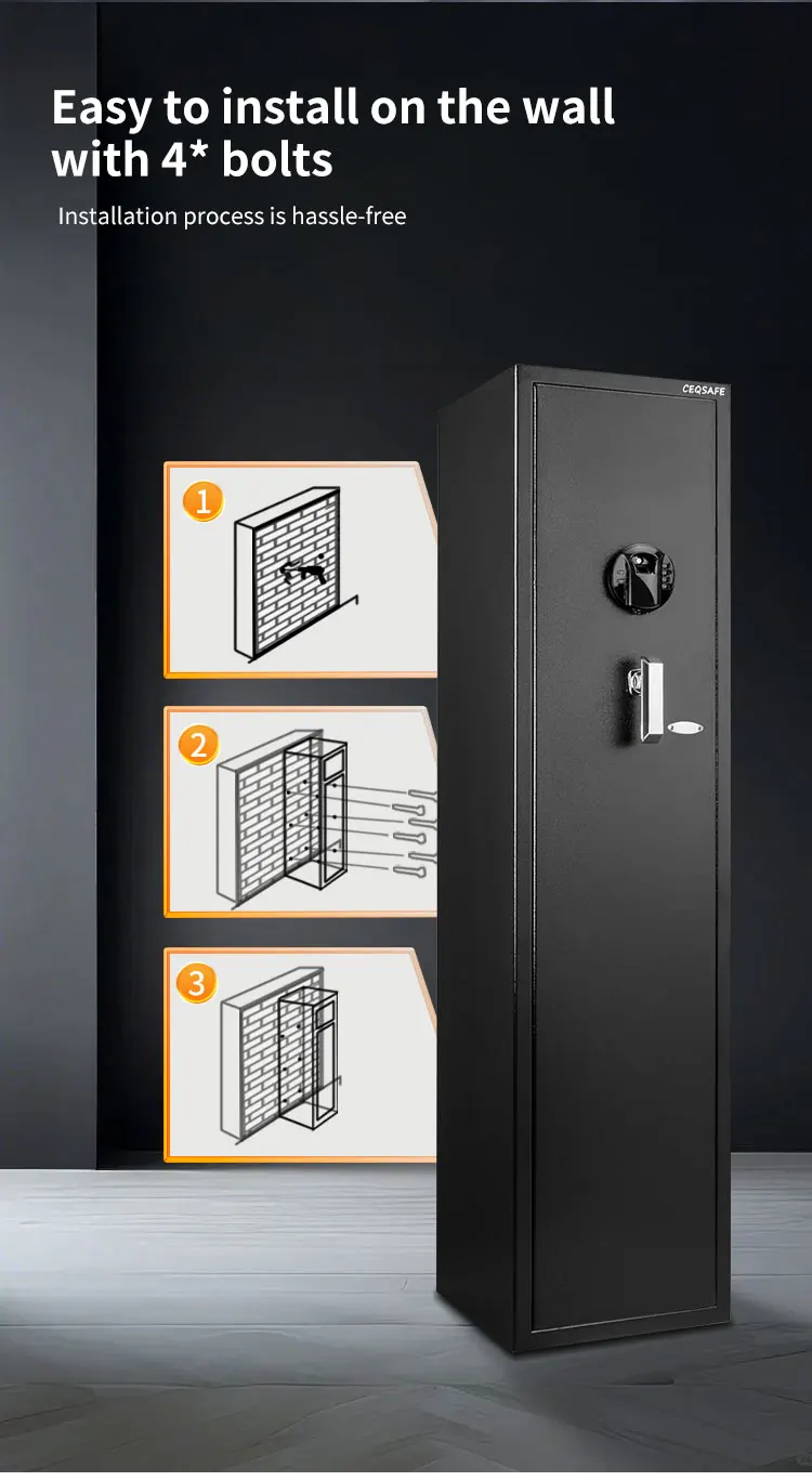 CEQSAFE China Manufacturer High Security Strong Gun Safe Box With Key Lock supplier