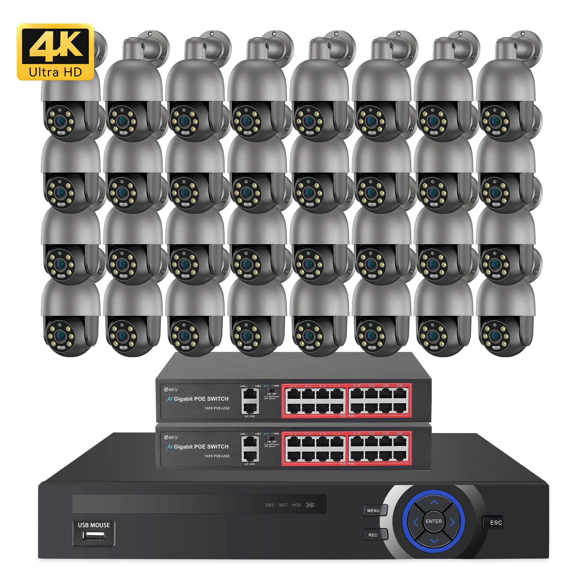 Mp K Auto Tracking Ptz Camera Ch Nvr Poe Set Surveillance Security