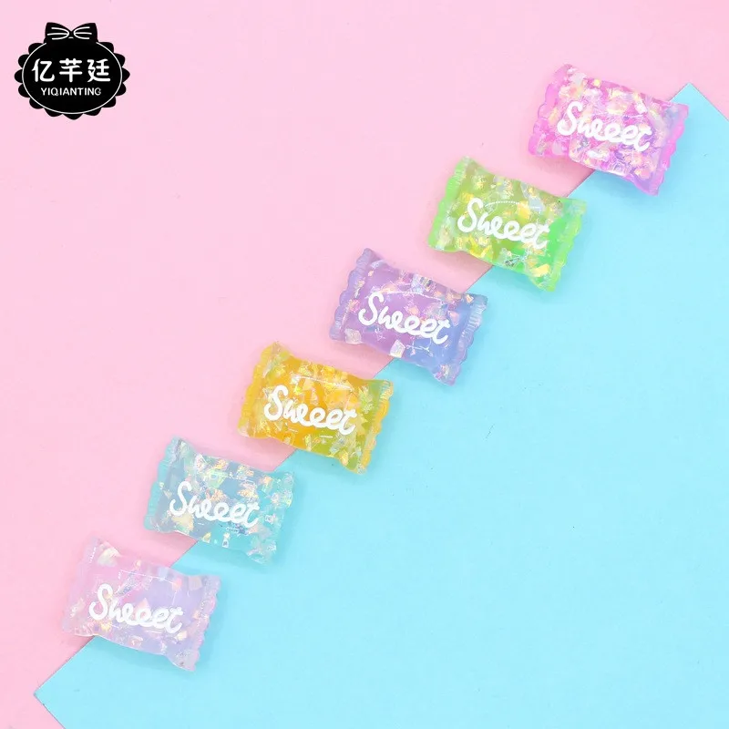 ИУ небольшые Оптовые 10 шт./пакет блесток цветной смолы «Сладкие буквы» миниатюрный головистой формы конфеты кабошон браслеты с