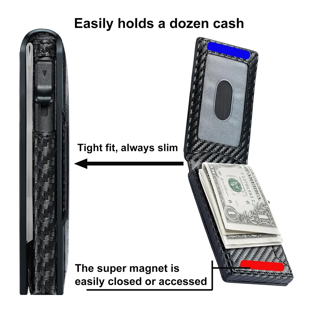 Men Wallet Slim Front Pocket Wallet Money Clip Credit Card Holder Pop ...