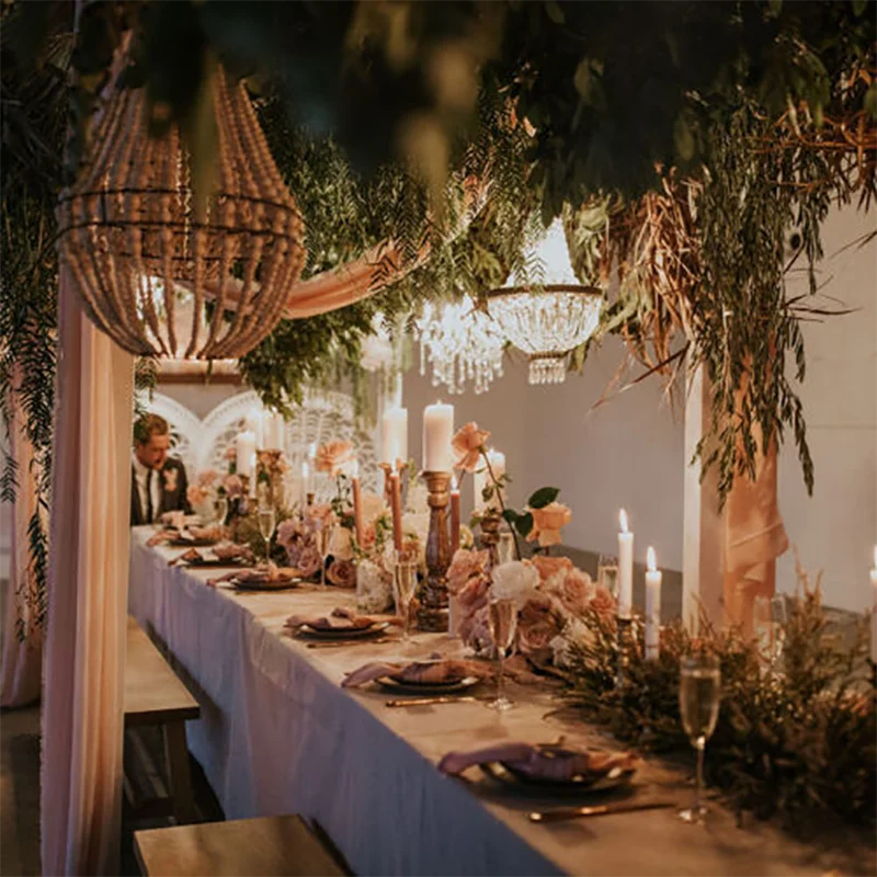 Breathtaking Unique Wedding Decoration Ideas Pendant lights to Brighten Luxury Waterproof Outdoor Wedding Crystal Chandeliers
