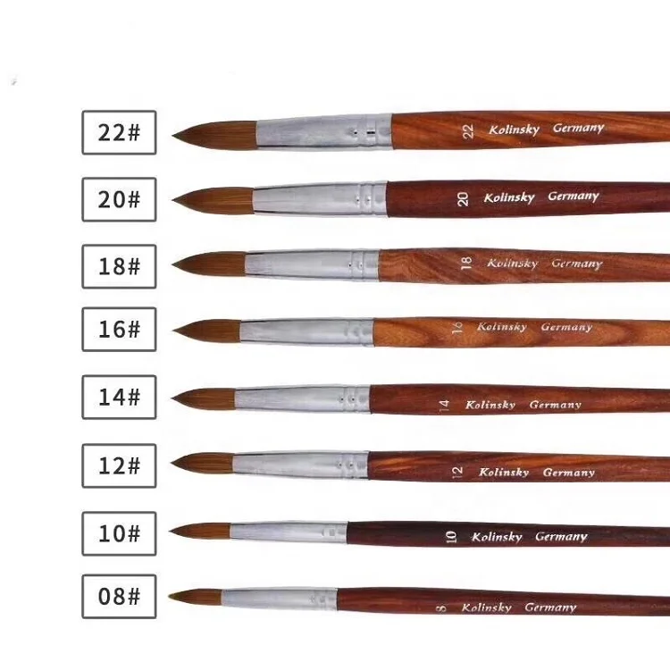 Jieniya Wholesale Round Head Nail Acrylic Brush Pinceles Pure Sable