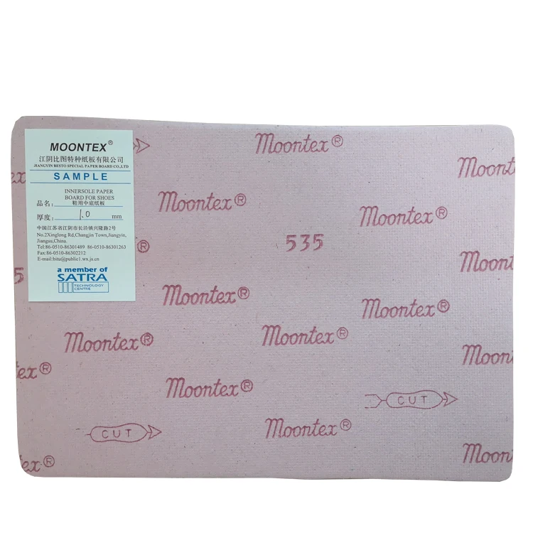 Cheap 1.0mm cellulose insole paper board for leather shoes’ sole forming