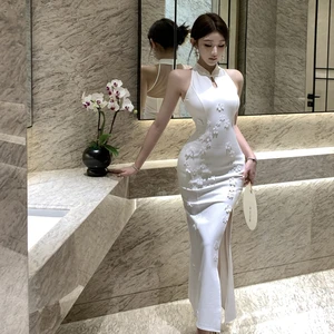 Women's Elegant Summer Chinoiserie Dress Hot Sexy Casual Clothing for Formal Occasions