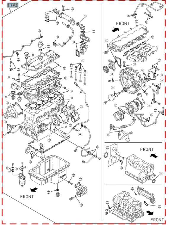 ISUZU 4HK1 Engine Overhaul Kit Includes Mechanical Parts Gasket Set Repair, Suitable for SANY, ZOLIAN XCMG Mechanical Parts